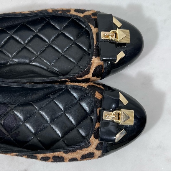 Michael Kors Animal Print Calf Hair Patent Leather Toe Ballet Flats Size 6.5 - Picture 8 of 16